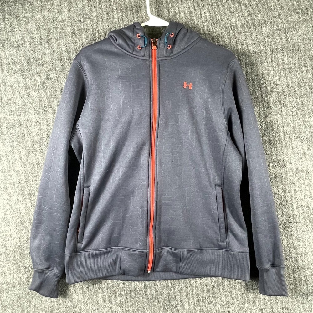 Under Armour Hoodie Women‎ Large Blue Full Zip Semi Fitted MTN Jacket Sweatshirt